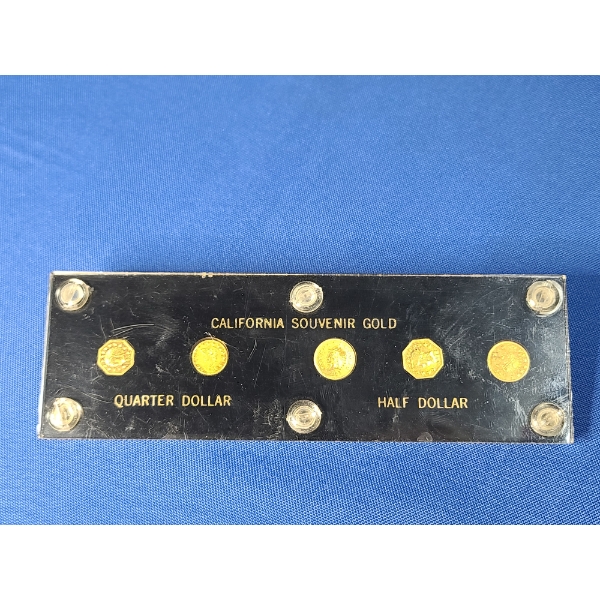 (5) California Souvenir Gold Coins In Acrylic Display