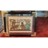 Image 1 : Egyptian Revival Framed King Tut Papyrus Art 31 x 25 Overall - Image 16 x 22 
