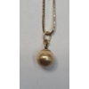 Image 7 : 14K Gold Starburst Engraved Ball Pendant On 14K Gold 25" Flat Square Link Necklace - Weight: 3.8g