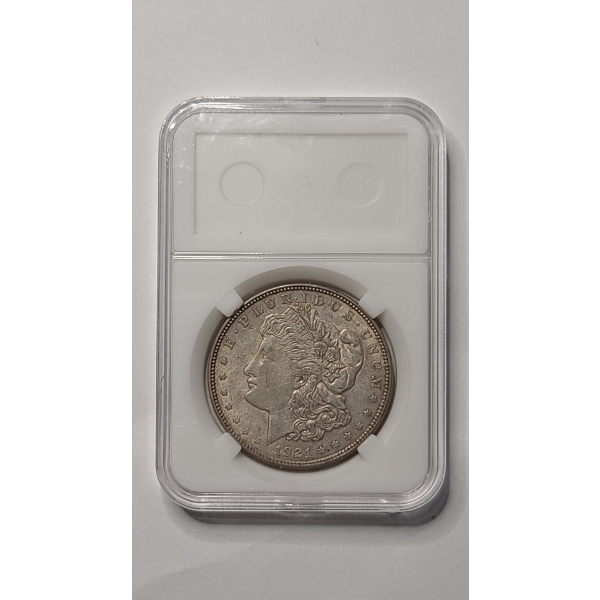1921 90% Silver Morgan Dollar In Slab