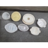 Image 1 : Pyrex Mixing Bowl, FireKing Divided Dish, Platters, Baking Dish In Wicker Server & More
