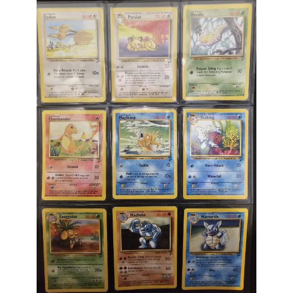 Lot of (9) Assorted Rare Vintage Pokemon Trading Cards - Base Deck #2