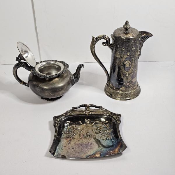5lb Assortment of Vintage Swedish Silver Metalwork and Other Silver-Plated Items