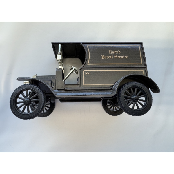 1913 UPS Classic Car Replica 6" Delivery Open Front Package Car Bank - Good Condition