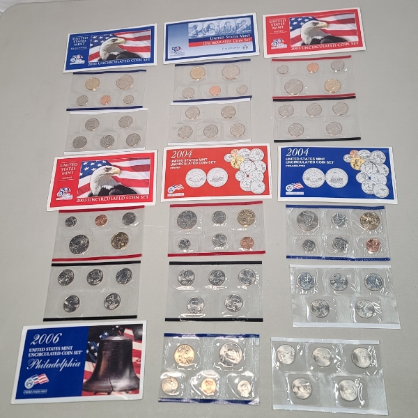 2002, 2003, 2004, 2006 United States Uncirculated/Uncirculated Mint Coin Sets 