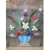 Image 2 : *Pick Up At Mantua Home-No Shipping Available* Striking Vintage Stained Glass 33''x43'' Fireplace Sc