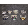 Image 3 : Beautiful Sterling Silver Rings Ft. Citrine, Black Sapphire & Rainbow Topaz - Total Weight of 22.5 G