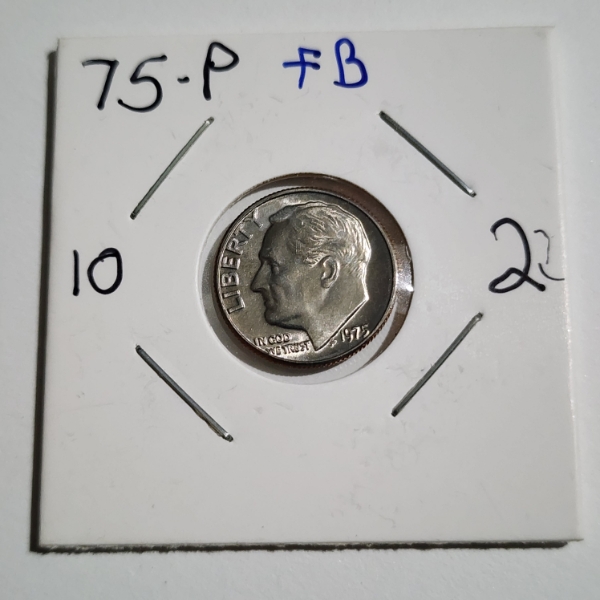 United States 1975 Roosevelt Dime in Uncirculated Condition With Full Bands