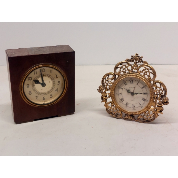 Lot Of 2 Small Vintage Clocks (Seth Thomas & Globe) both Fully Working - See Desc