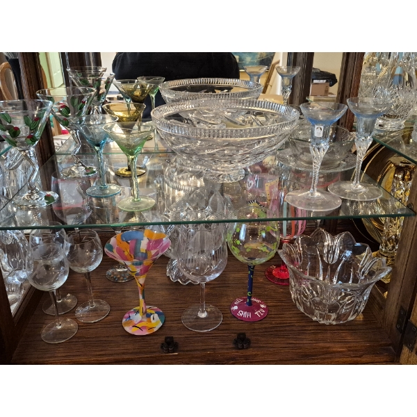 Two Shelves In Curio Cabinet As Shown - See Pics