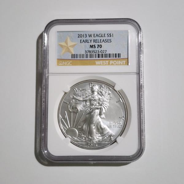 NGC MS70 Graded 2013-W Silver 1 Oz American Eagle Early Releases WEST POINT MINT EAGLE! 