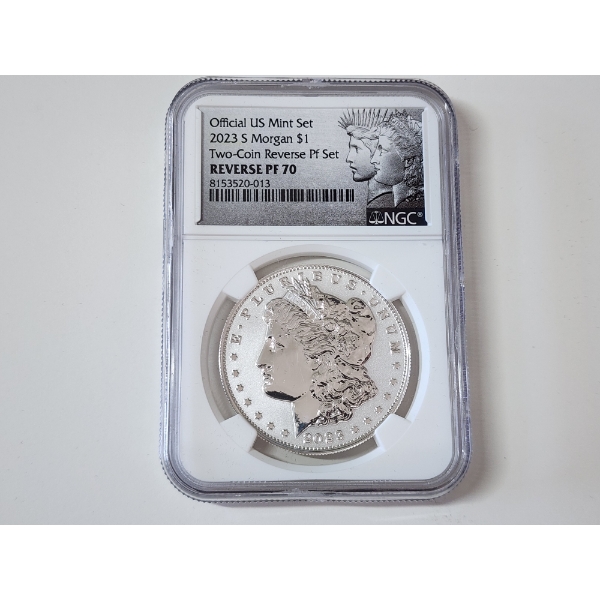NGC GRADED REVERSE PR 70 Official US Mint Set .999 Fine Silver 2023-S Morgan Dollar 