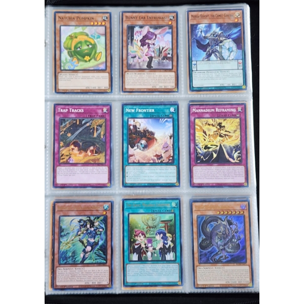 18 Asstd Yu-Gi-Oh Trading Cards Including Holo's ~ Binder Page, Various Years, Rarities & Conditions