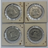Image 4 : Lot of 4 Assorted Year 90% Silver Franklin Half Dollars, FV $2.00