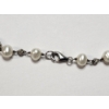 Image 3 : Stunning Jared Pearl Station Necklace w/ Sterling Silver Clasp & Textured Spacer Beads - TW: 13.7g