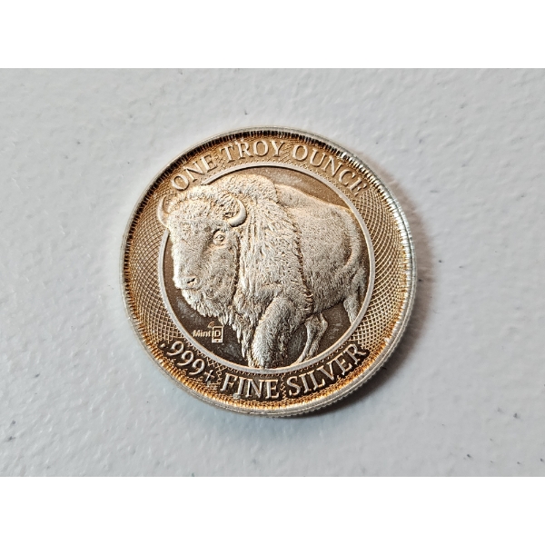 Mint ID One Troy Ounce .999+ Fine Silver Buffalo Round