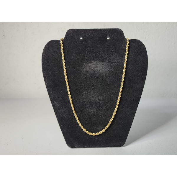 14K Yellow Gold Twist Chain Necklace - 20in - TW: 14.3g