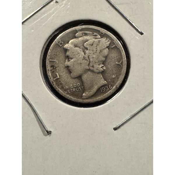 1936 United States Silver Mercury Dime - Incredible Coin