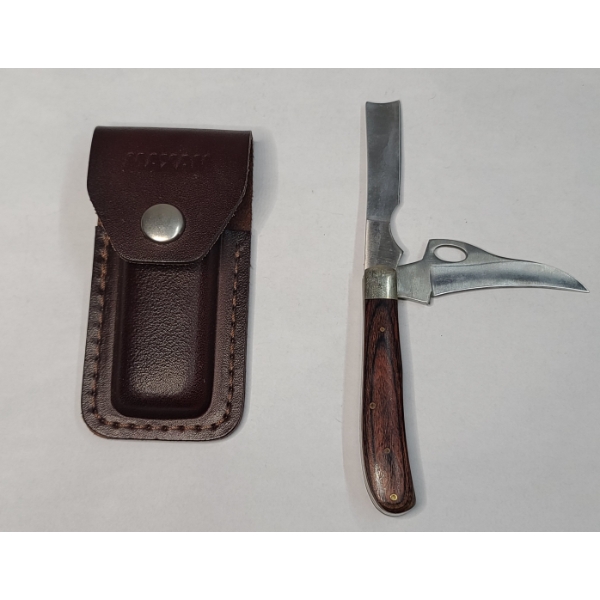 6" Surgical Stainless Steel Japan Folding Pocket Knife With Leather Case 