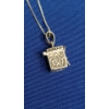 Image 4 : Vintage Sterling Silver Religious Prayer Box Necklace With Small Pearl Inside - Weight: 6.7g
