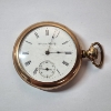 Image 1 : Large Gold-Tone Hampton Watch Co. WORKING Gold-Tone Pocket Watch Engraved Backing 