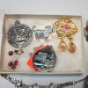 Image 4 : Large Lot of Assorted Fashion Jewelry Items: Pins, Necklace, Bracelet, Pouch - See Photos! 