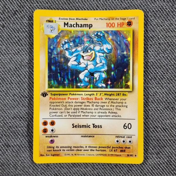 Machamp 8/102 Holo Rare 1ST EDITION Vintage Base Set Pokemon Trading Card in Near Mint Condition!