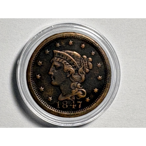 1847 United States Braided Hair Liberty Head Large Cent