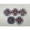 Image 2 : NFL Buffalo Bills - Clay Poker Chip Set - Mint Condition - Complete Set 5 Chips - Harder To Find