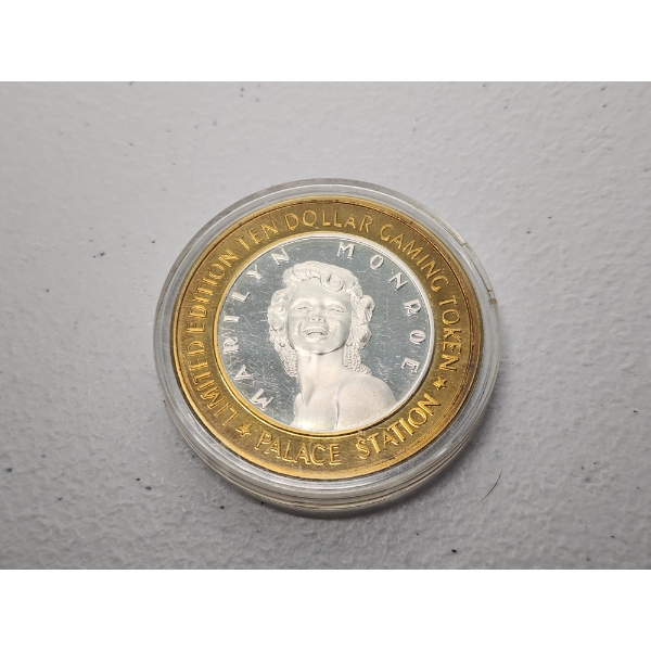 Limited Edition Marilyn Monroe Palace Station Hotel-Casino $10 Token - .999 Fine Silver! 