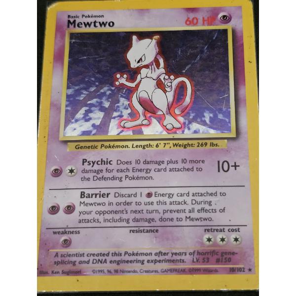 Mewtwo 10/102 Rare Vintage Pokemon Trading Card