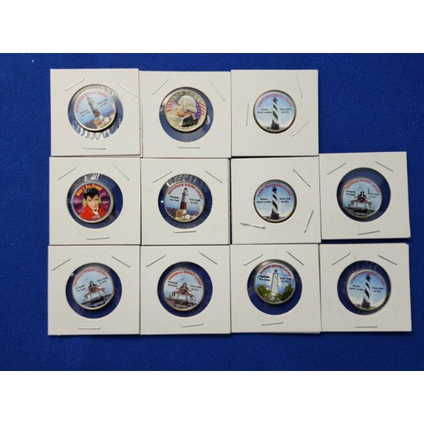 x11 Colorized Quarters Including Elvis Presley and Lighthouses Face Value: $2.75