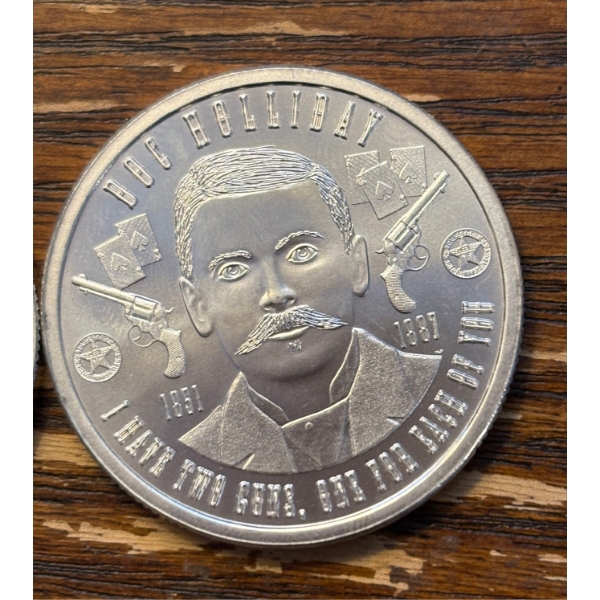 Tombstone .999 Fine Silver - Doc Holiday - 1851-1887 - I Have Two Guns, One for Each of You 