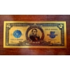 Image 1 : Pure 24k .999 Gold Foil United States 1923 $5 ABE LINCOLN "PORTHOLE" Large Note in Pure GOLD