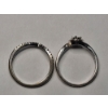 Image 5 : Women's 10K White Gold Diamond Halo And Bypass Wedding Ring Set - Size 7 - Total Weight: 3.8g
