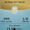 Image 2 : Benchmark Strategic Metals 1/8 Grain .999 Fine 24K Gold Bar in Assay Card
