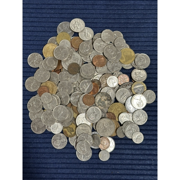 Lot of Foreign Currency & Misc. Tokens Approx. 1lb13oz