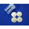 Image 1 : x4 Assorted Years Kennedy Half Dollars 40% Silver FV $2.00 and Coin Tube