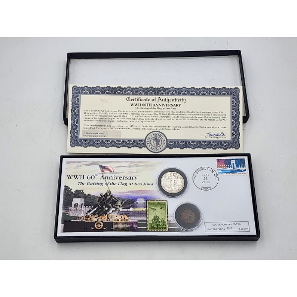 WWII 60th Anniversary Coin and Stamp Commemorative: Including Silver Dollar 
