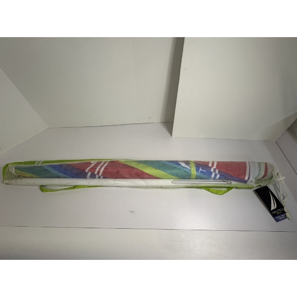 7 Foot Beach Umbrella - Nautica Beach - Multi Colored with carrying case