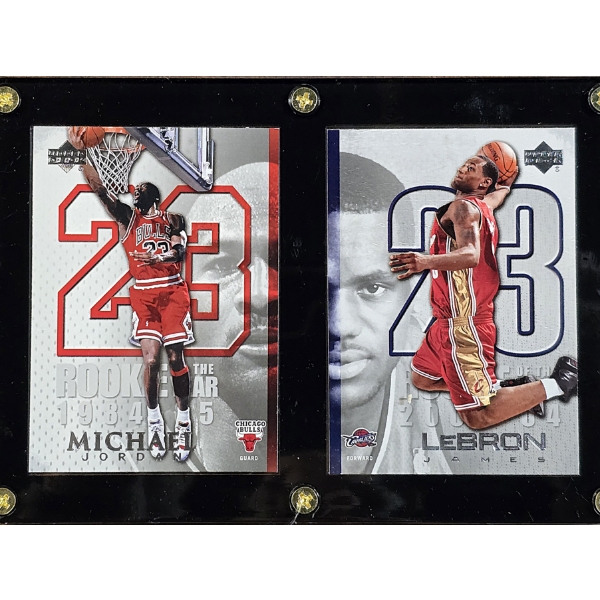 2-Card Set LeBron James Rookie Upper Deck LJ17 & Michael Jordan Rookie Upper Deck MJ31