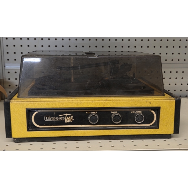 Neat Vintage Cannon Tone Yellow Electric Record Player 
