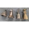 Image 1 : Three Small Unique Brass Bells And 1 Brass Colored Bell