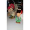 Image 2 : Group Of Large Chicken & Rooster (Resin) & Ceramic Chicken Plus Flowers - See PIcs
