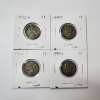 Image 1 : Four Assorted Years U.S. 35% Silver Wartime Nickels
