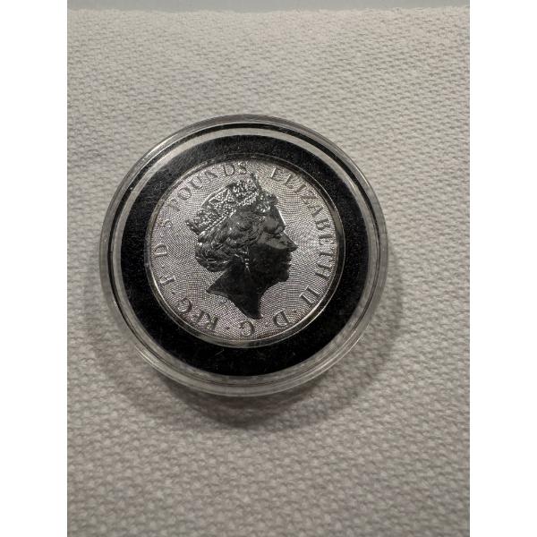 Rare 2019 - 2 Troy Ounce .9999 Fine Silver Coin - Yale Of Beaufort