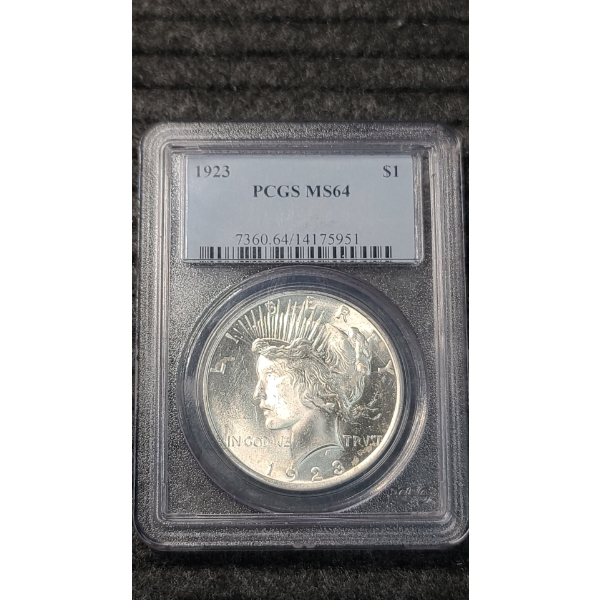 PCGS 1923 MS 64 90% Silver Peace Dollar