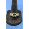 Image 1 : Women's 10K White Gold Ring With Green & Clear Stones - Size 10 - Weight: 5.6g
