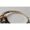 Image 6 : Women's 14K Yellow Gold Marquise-cut Blue Sapphire Ring With Accent Diamonds -Size 6.5 -Weight: 1.8g