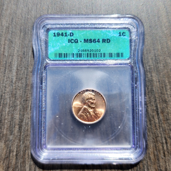 1941-D Lincoln Wheat Cent ICG MS 64 RD